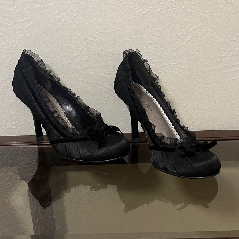 Charlotte Russe Black Ruffled Heels